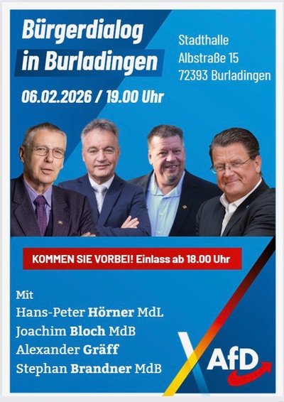 Event-Flyer Bürgerdialog in der Stadthalle Burladingen